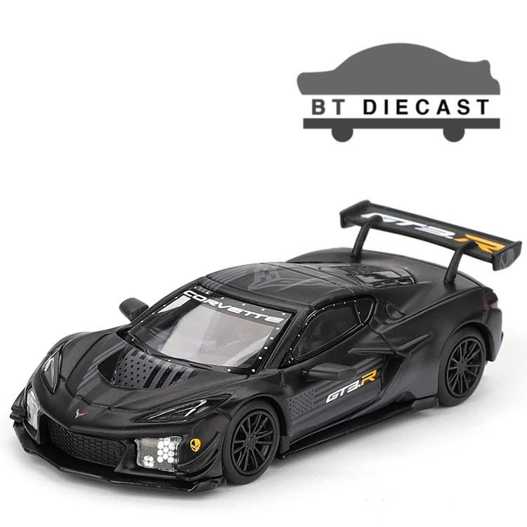 MINI GT CHEVROLET CORVETTE Z06 GT3.R ROAD AMERICA TEST CAR 1/64 BLACK MGT01186