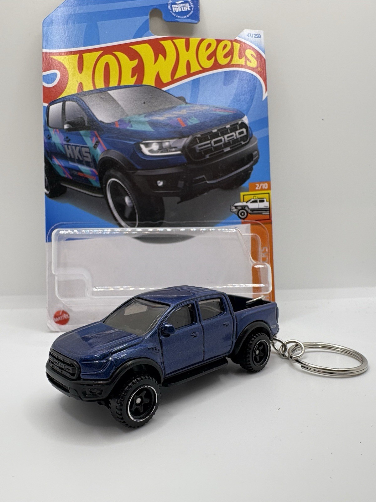 Hot Wheels custom keychain ‘19 Ford Ranger Raptor blue **IN PACKAGE**