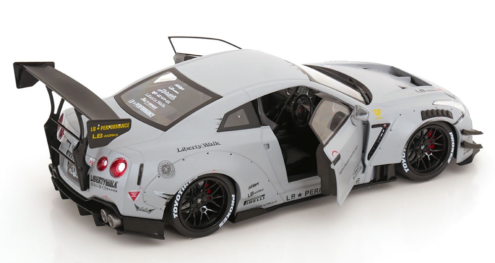 Solido 1/18 Nissan Gt-r (r35) with Liberty Walk Body Kit Type 2.0 Grey 2024