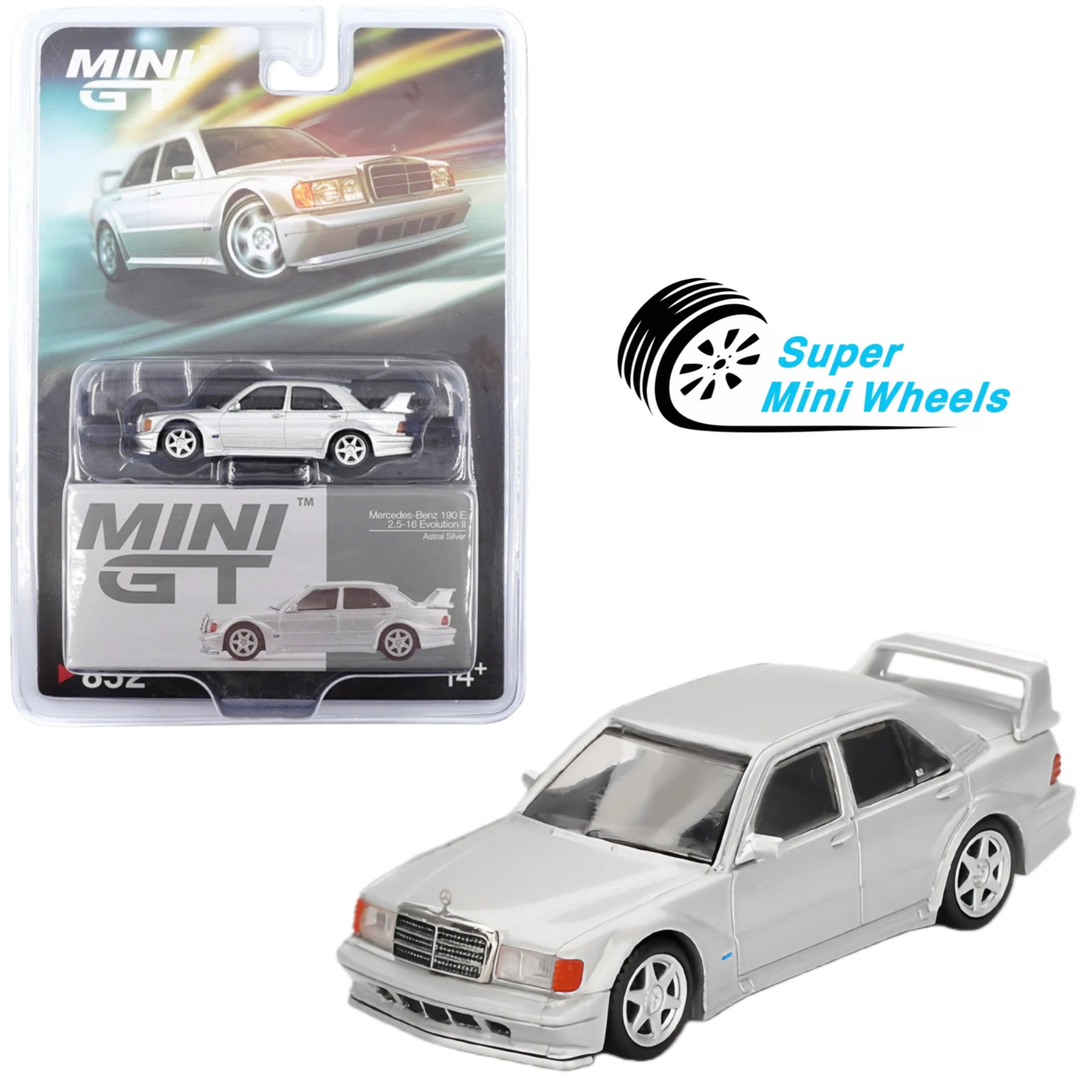 Mini GT 1:64 Mercedes-Benz 190E 2.5-16 Evolution II – Astral Silver #852