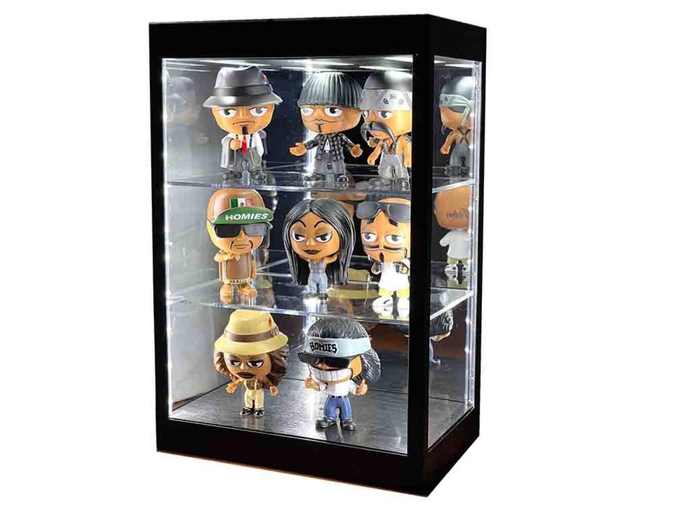 Showcase 3 Tier Display Case with Mirror Back Panel and LED Lights for 1/64-1/18