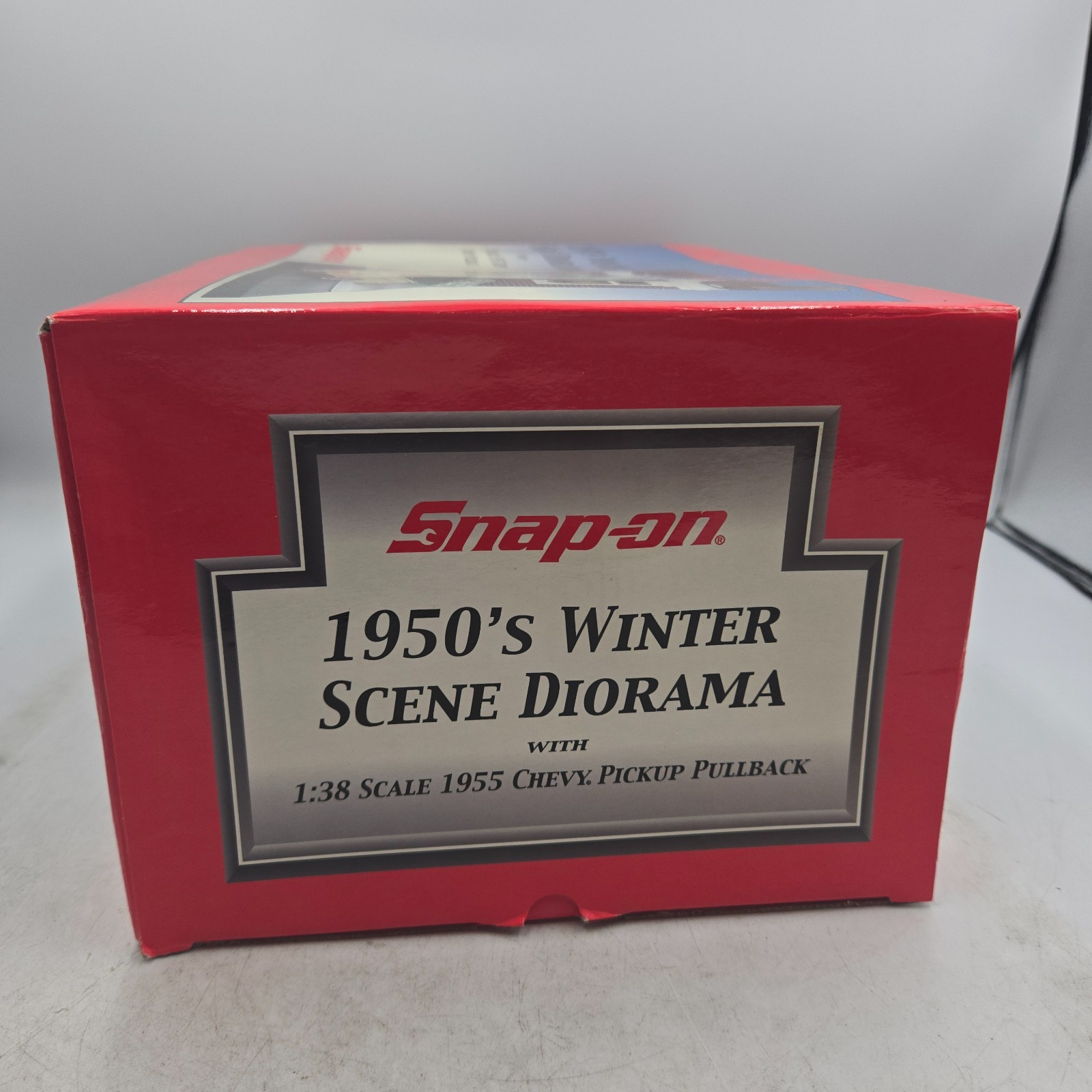 Snap-On Tools 1950s Winter Scene Diorama 1955 Chevy Pickup Pullback 1:38 Scale