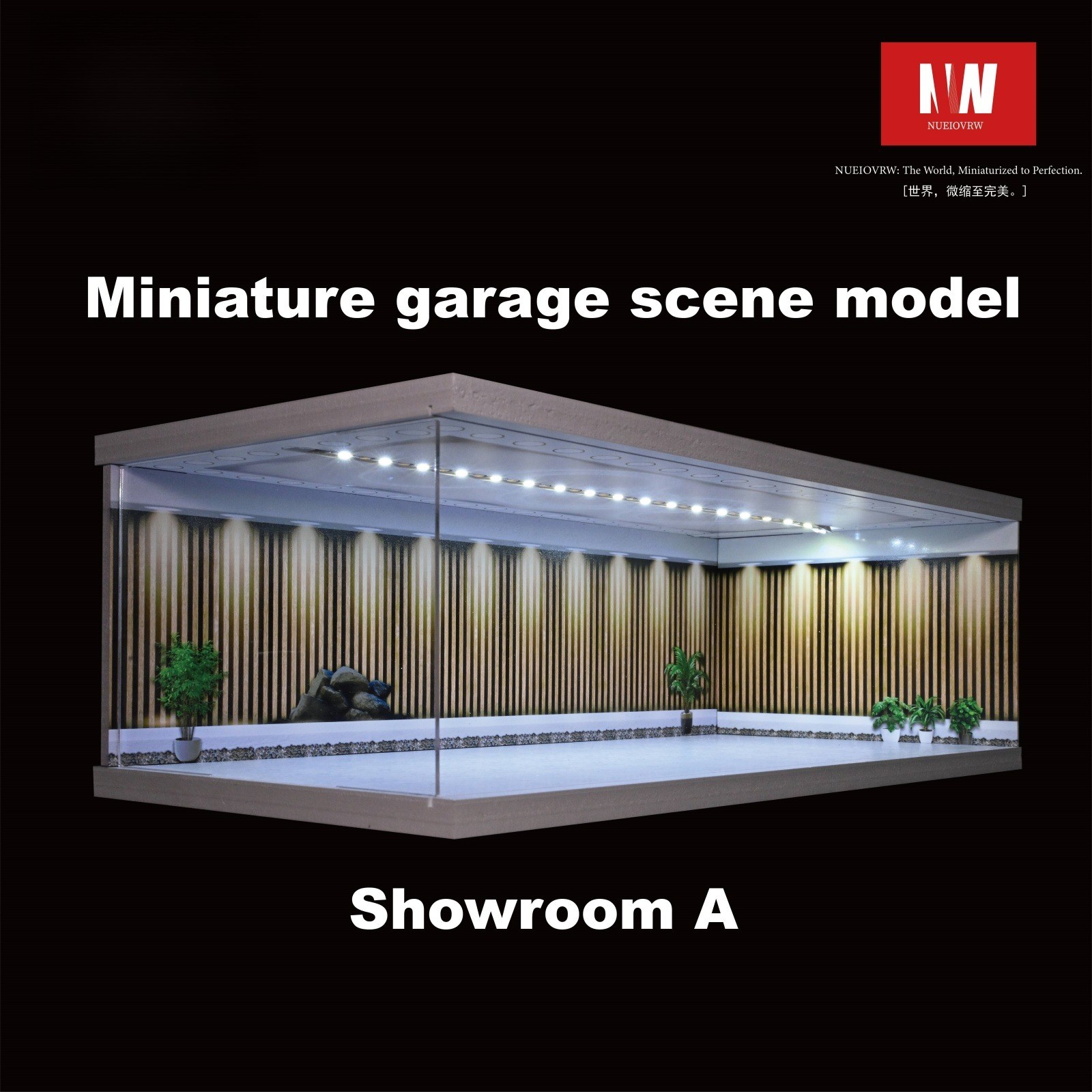 Diorama 1/64 Car Garage Model LED Lighting City Parking Lot Scene Model Gift Toy