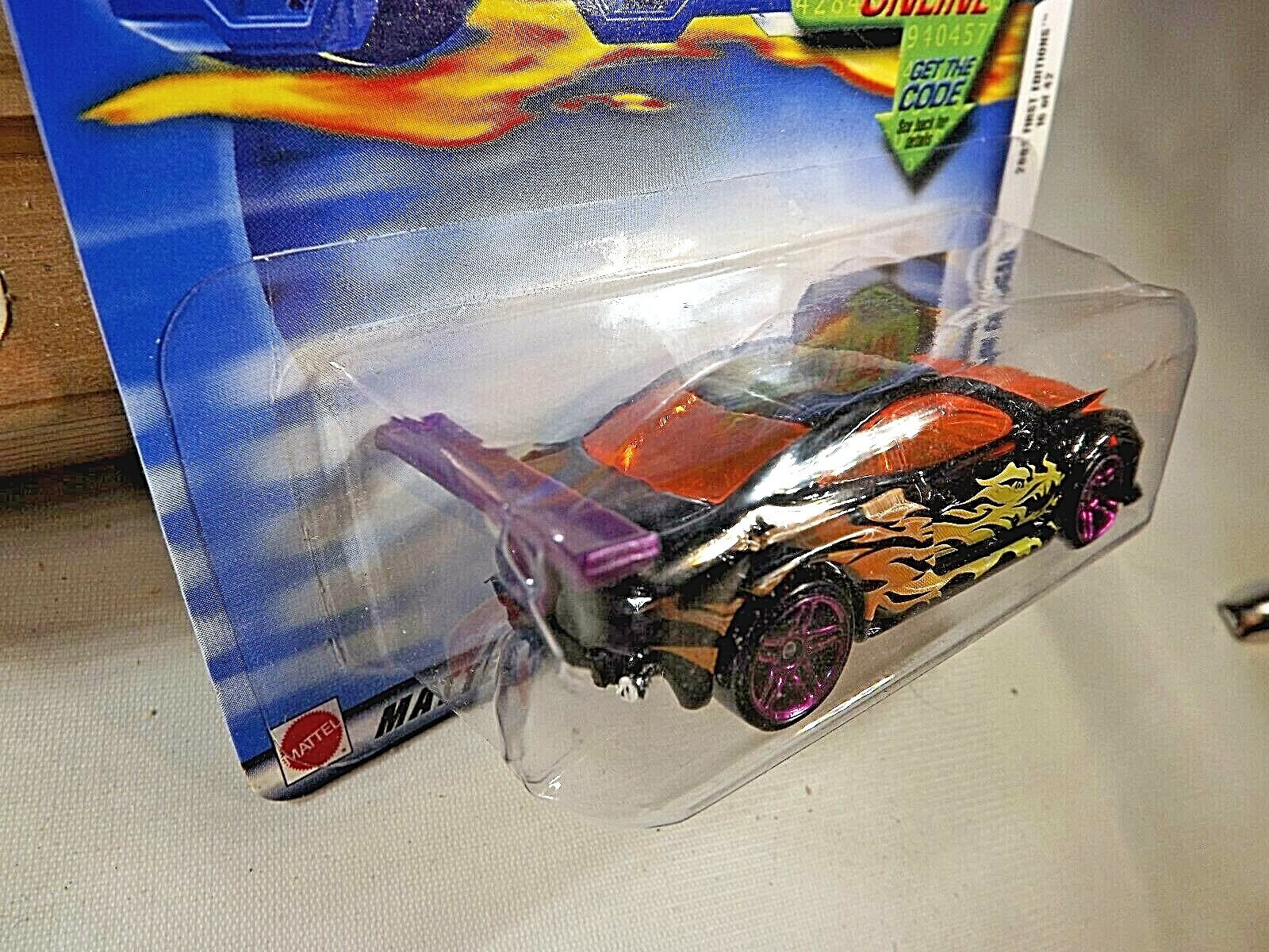 2002 Hot Wheels #28 First Editions 16/42 CUSTOM COUGAR Black w/Purple Pr5 Spokes