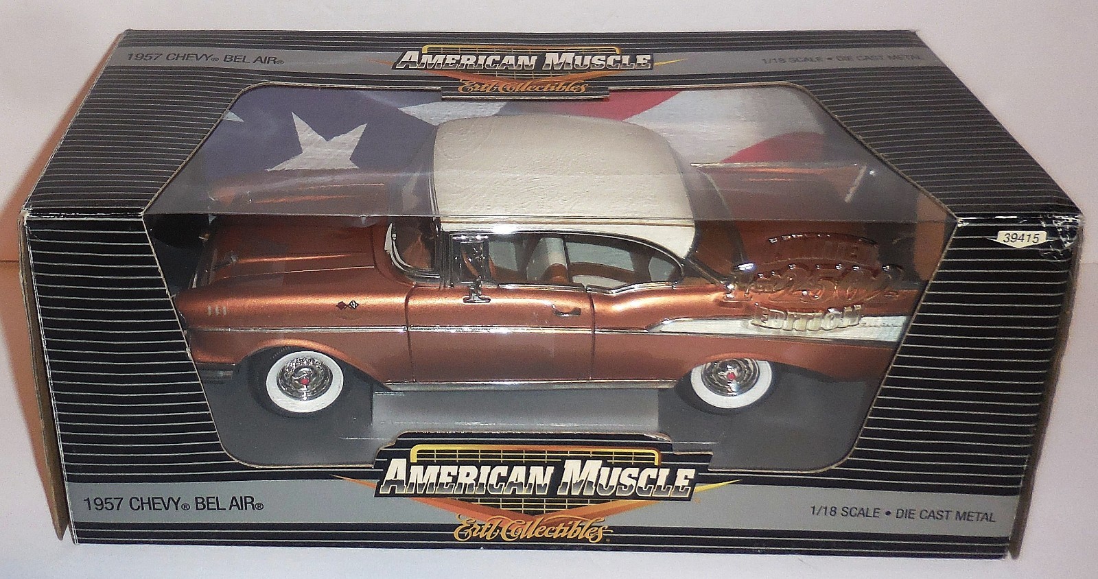 American Muscle Ertl: 1957 Chevrolet Bel Air Bronze & White 1 of 2502 1:18