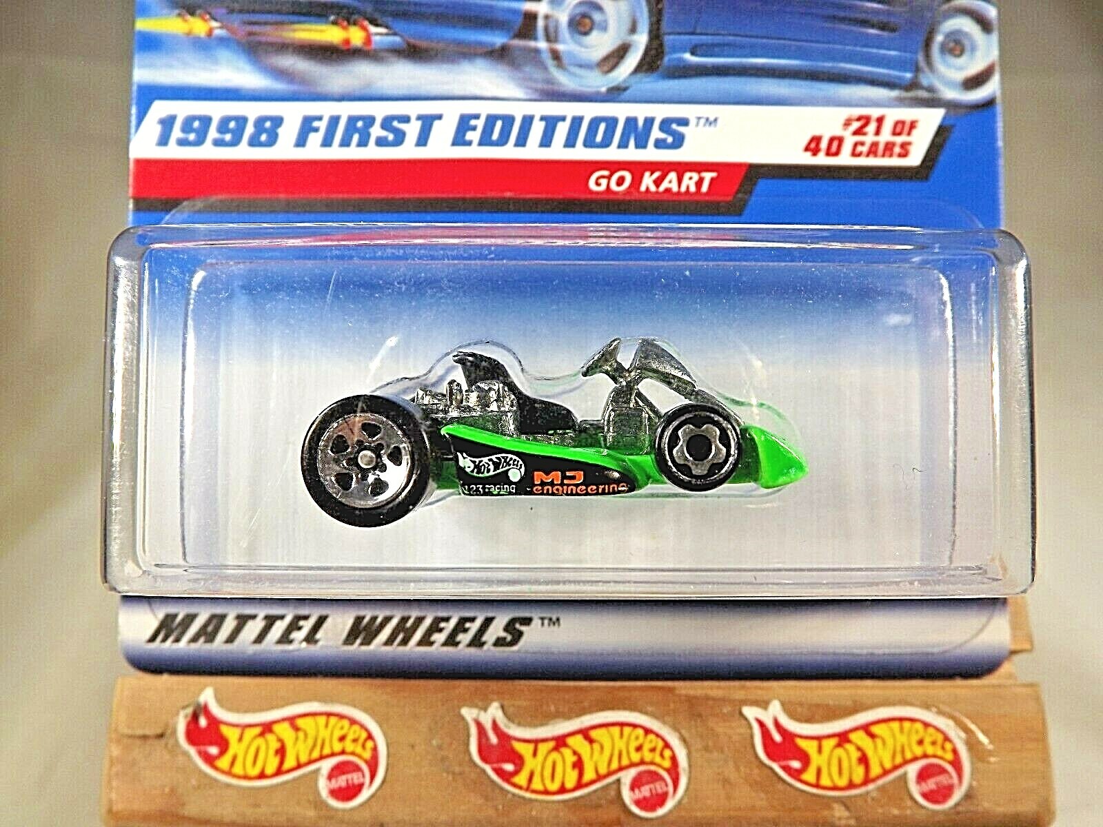 1998 Hot Wheels #651 First Editions 21/40 GO KART Green w/Chrome 5 Sp-Front MW