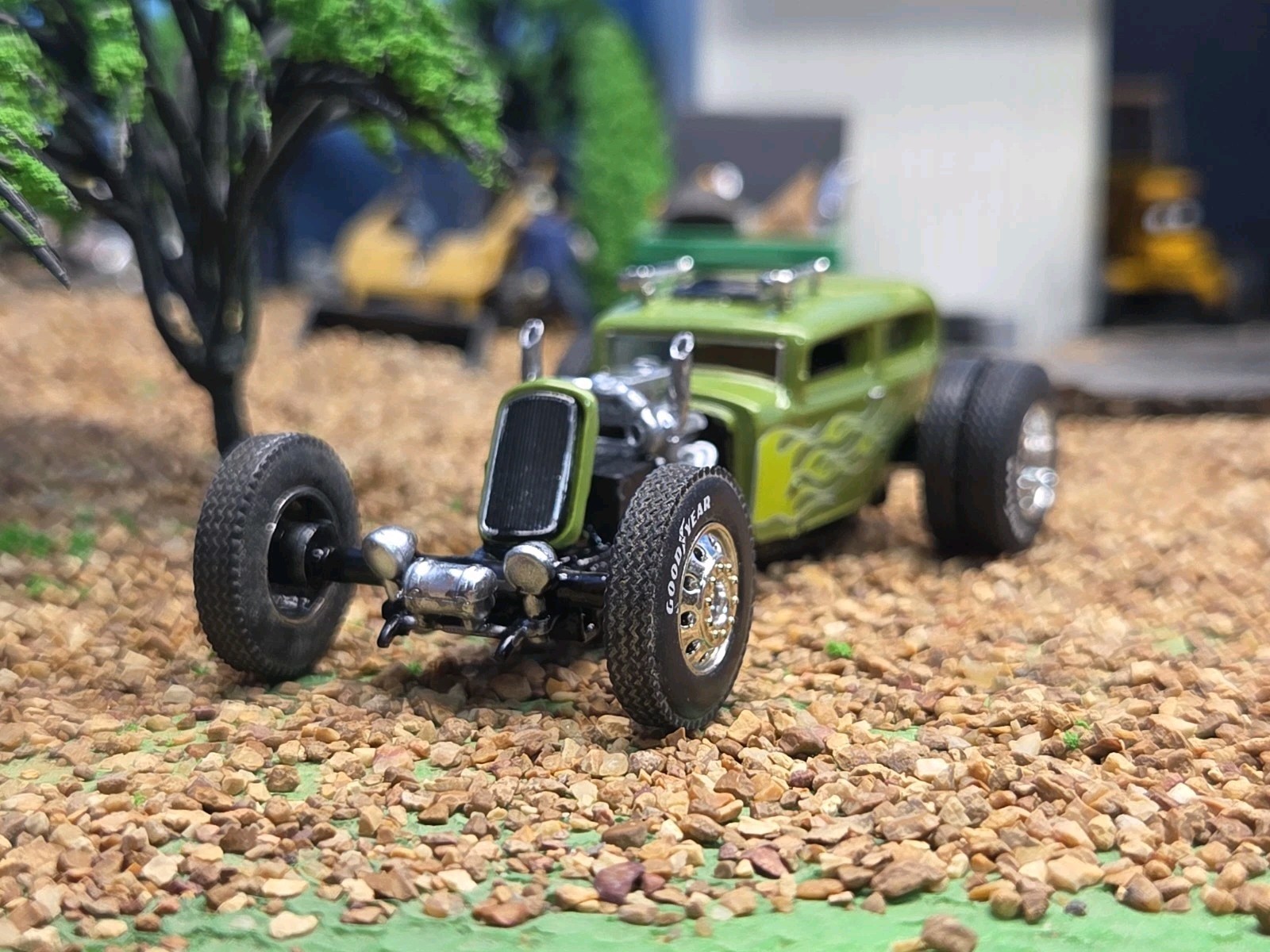 Custom 1:64 street Rat Rod lowered hot FORD chopped panel paddy wagon HotWheels