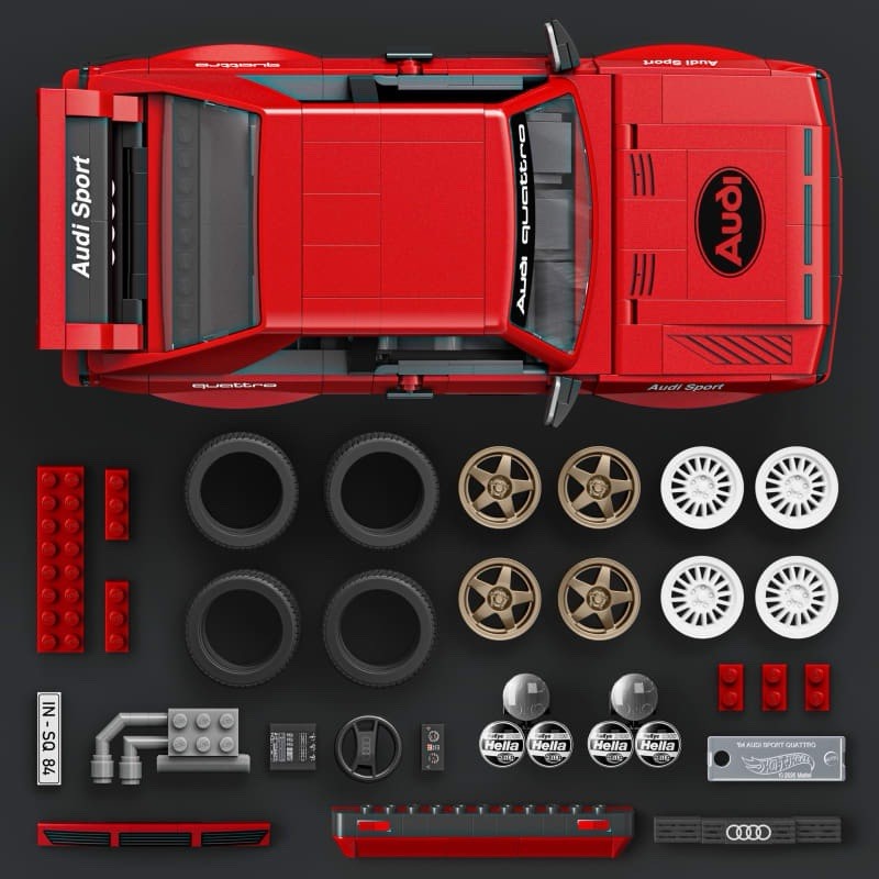 Mattel Brick Shop Hot Wheels ’84 Audi Sport Quattro 864pc Set 10+ Metal Parts