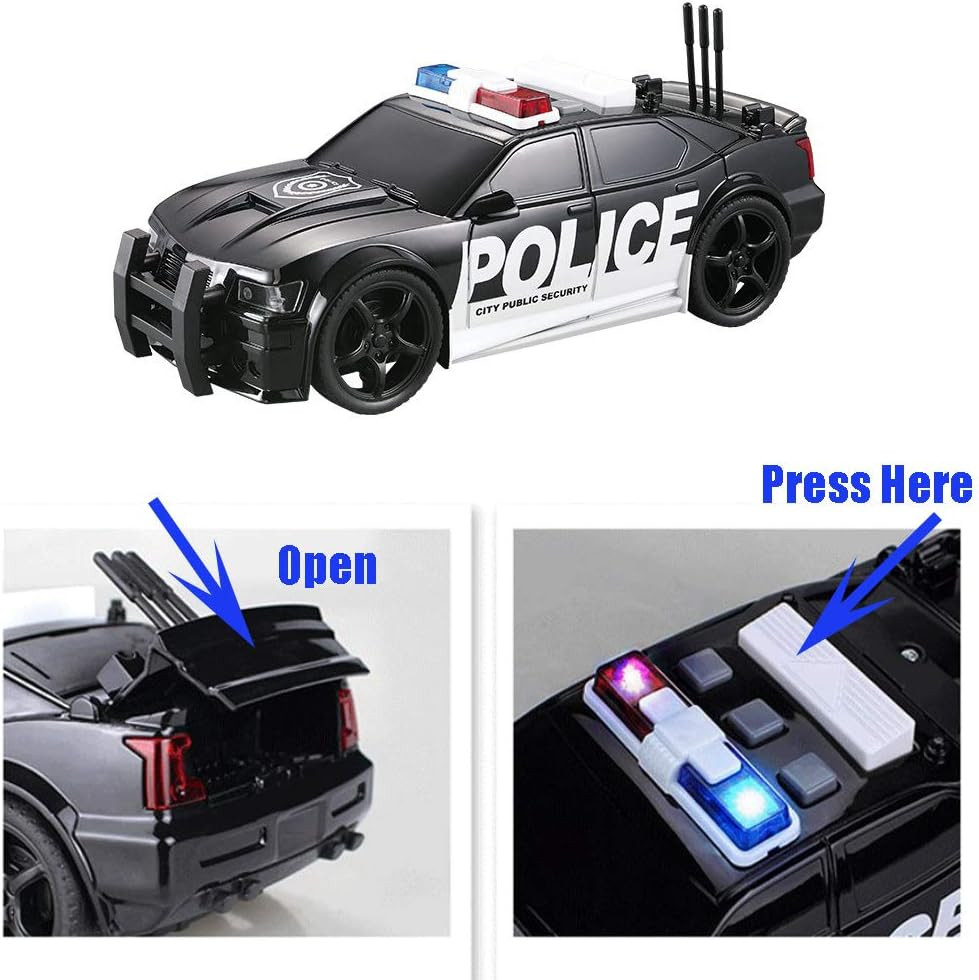 Police Car Toy Plastic Pursuit Rescue Vehicle with Sirnes Sound and Light for Ki