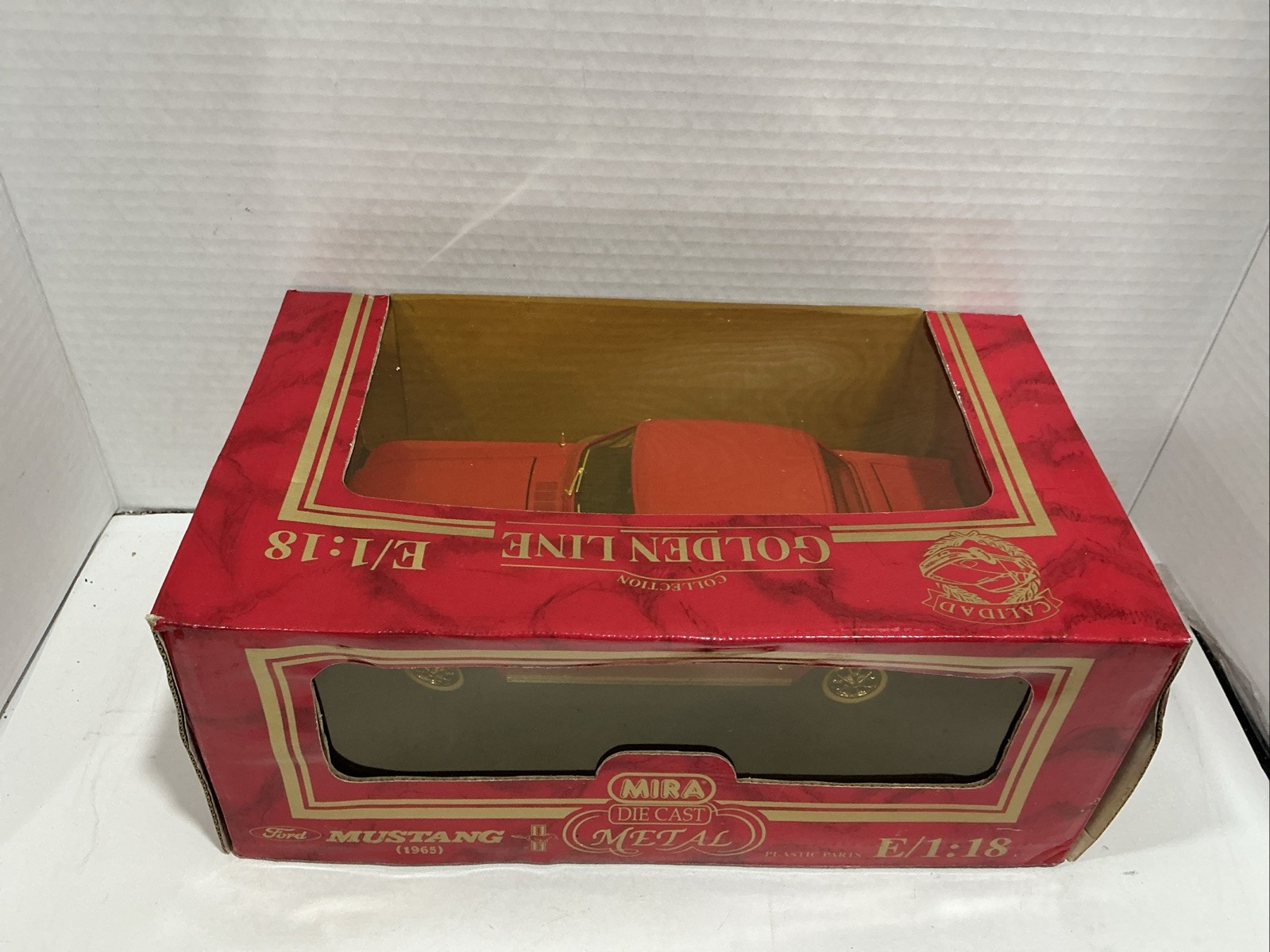 MIRA GOLDEN LINE 1965 Ford Mustang ~ Red Hard Top 1:18 Die Cast Car