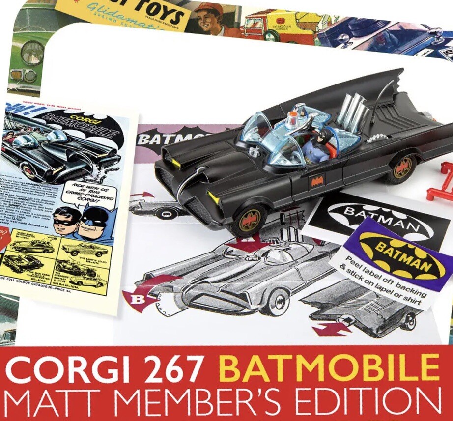Corgi Model Club Batmobile 2024 Reissue No 267 Matt Black Exclusive Edition