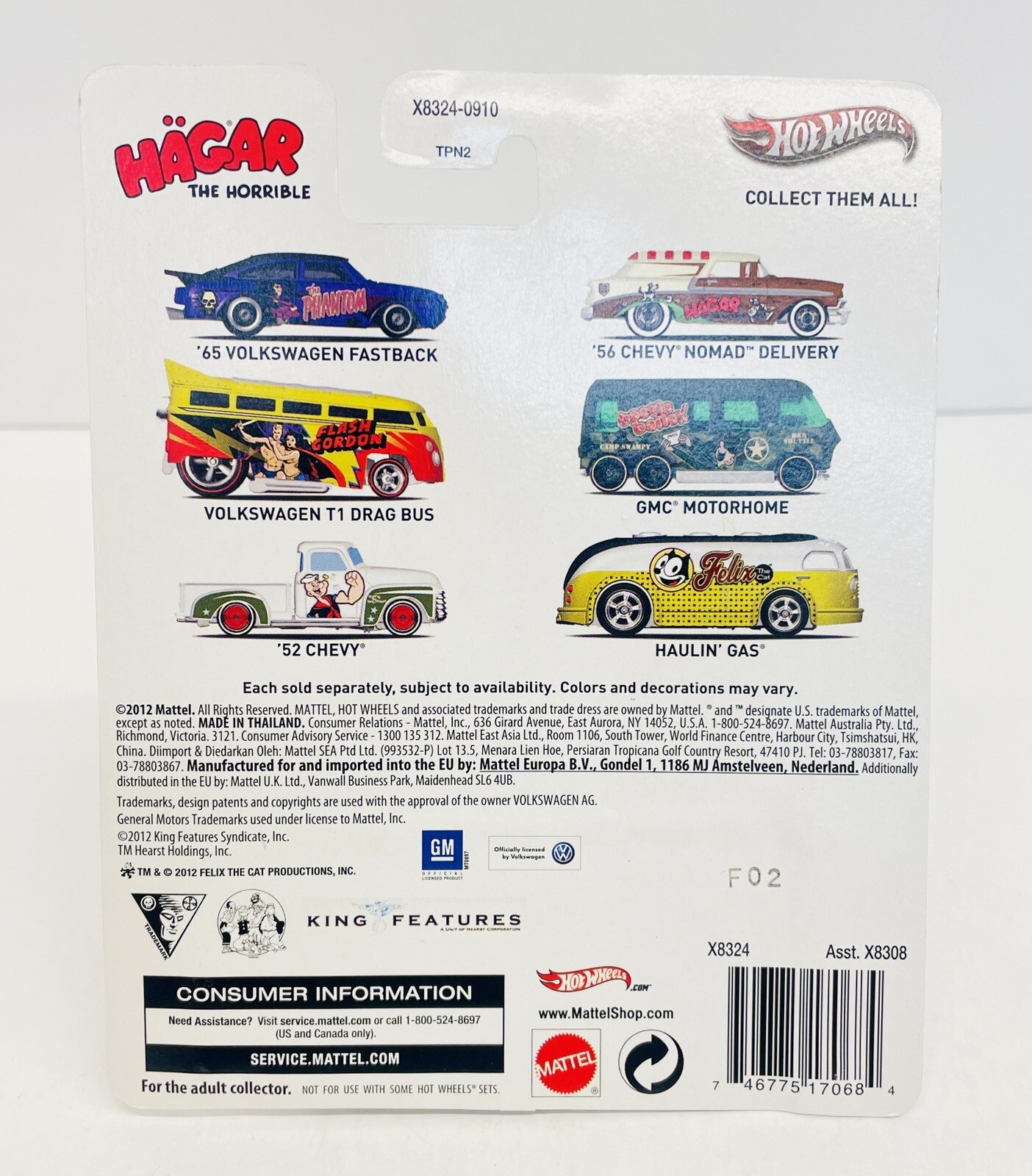 Hot Wheels Hagar The Horrible ’56 Chevy Nomad Delivery w/ Real Riders 2012 New