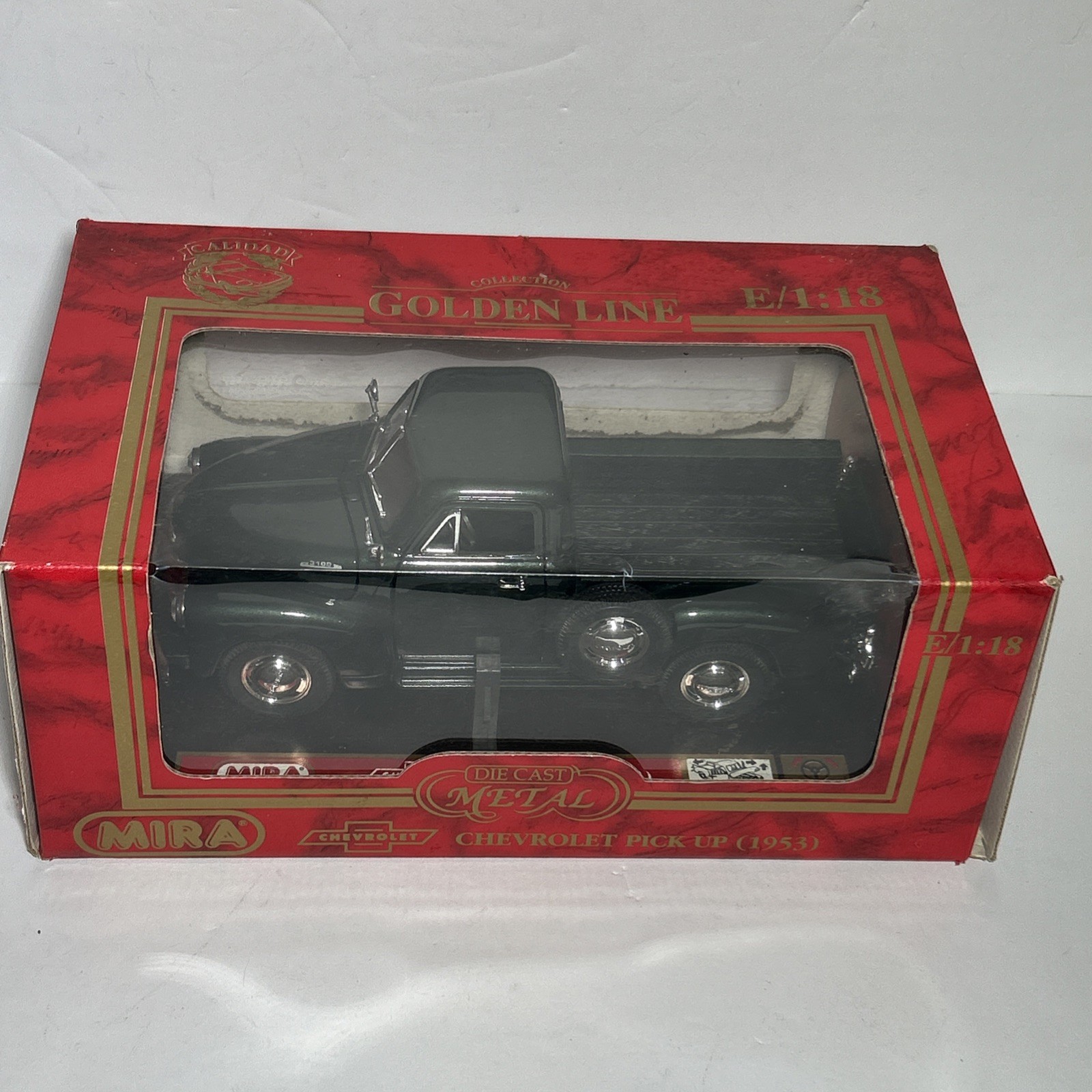 1953 Chevrolet 3100 Mira Golden Line 1:18 Pickup Truck Green Diecast w/Box