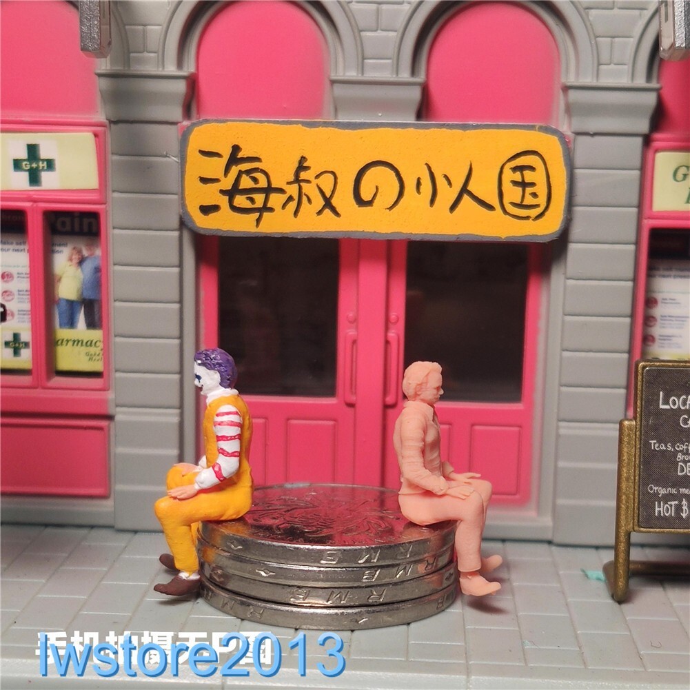 Unpainted 1/87 Clown Scene Props Miniatures Figures Model For Cars Vehicles Toys