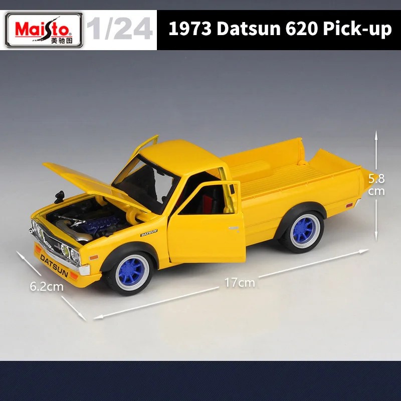 Maisto 1:24 Datsun 620 1973 Pickup Alloy Car Model Diecast Metal Off-road Vehicl