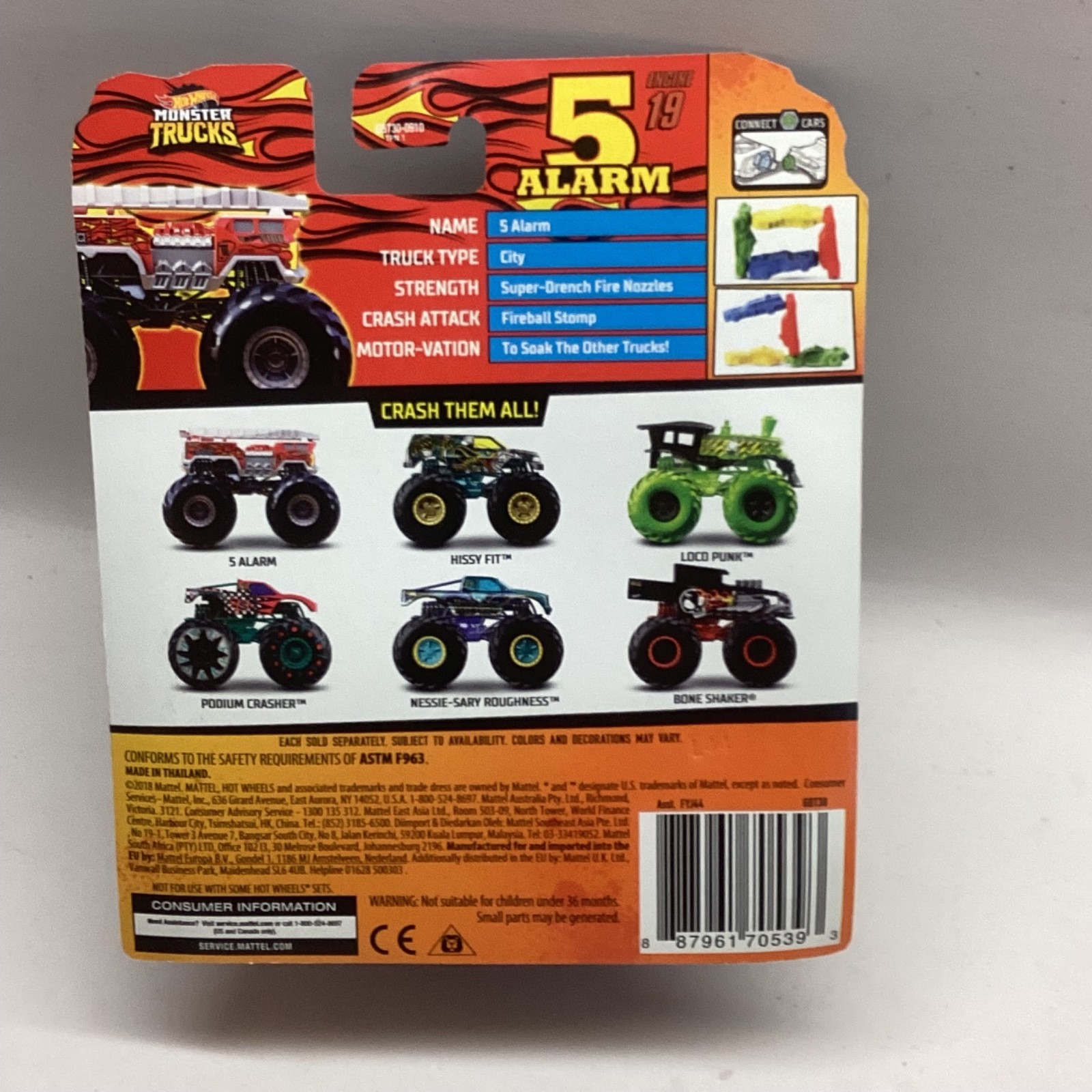 OHot Wheels Monster Trucks 2019 5 Alarm Hw Metro Truck Smoke Free Nice Card