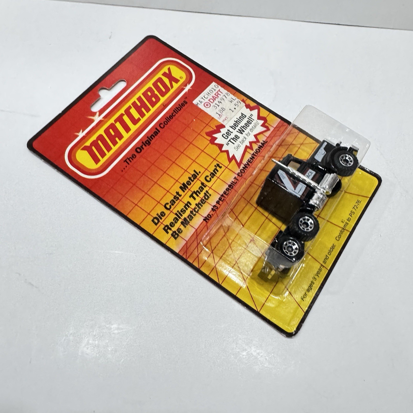 1983 Matchbox Lesney Peterbilt Conventional Semi Truck No 43 Superfast black