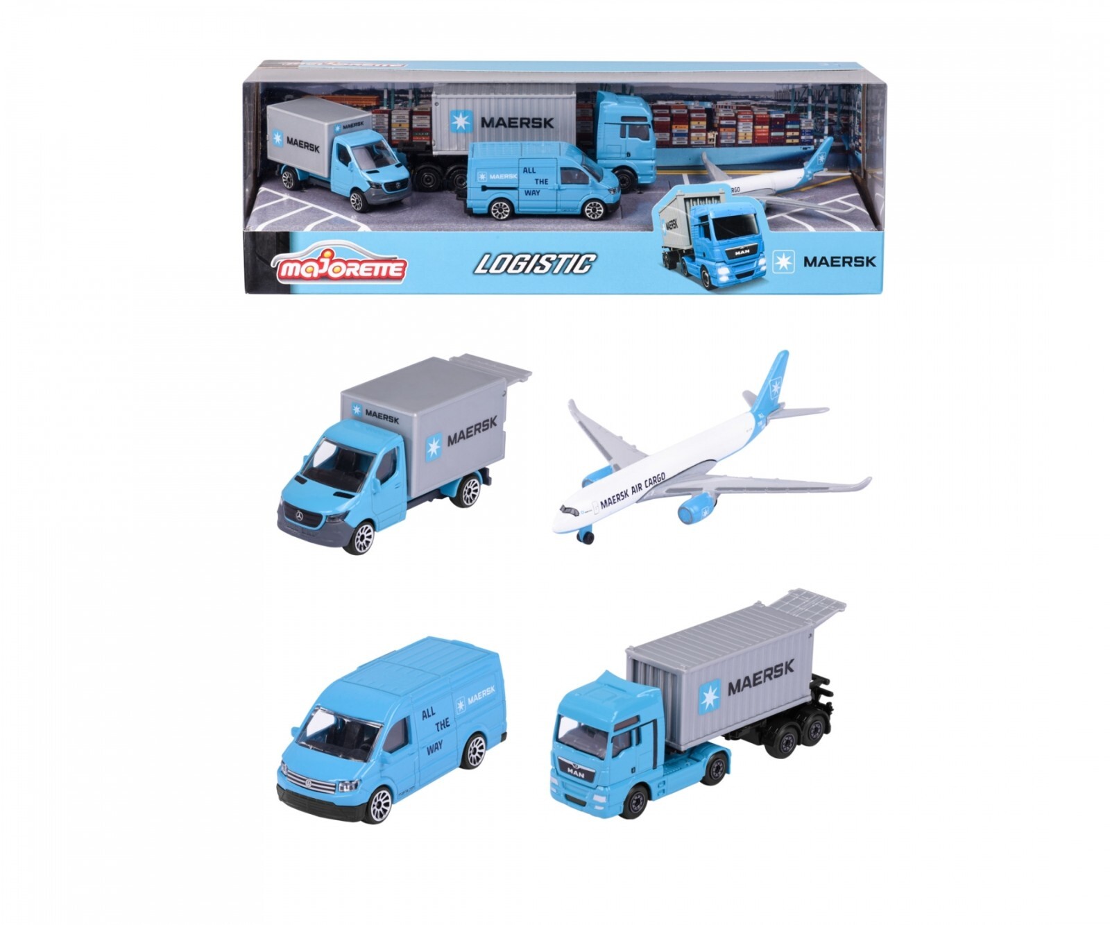 Majorette · Maersk Logistics 4-Vehicle Set · Brand New · Free UK P&P