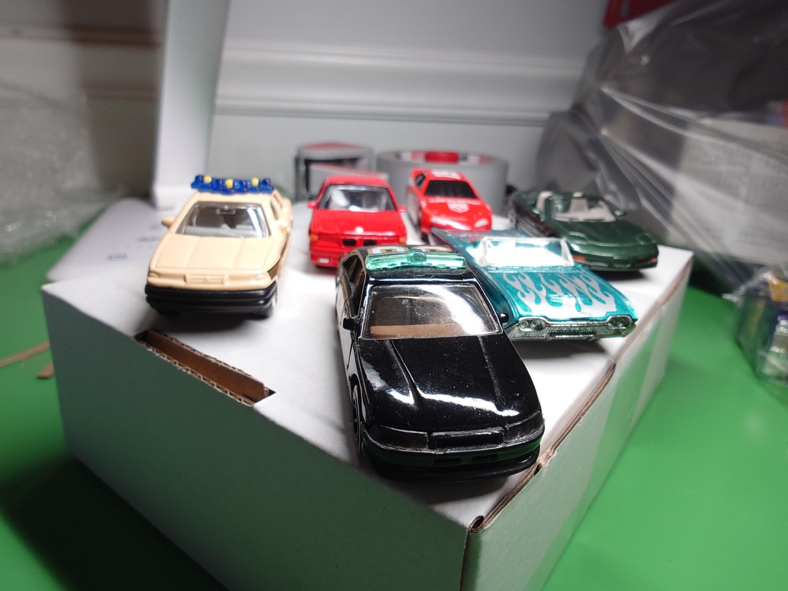 Lot Of 6 Nice Hot Wheels And Other Brand Diecast Cars, Thunderbird, Police, Bmw
