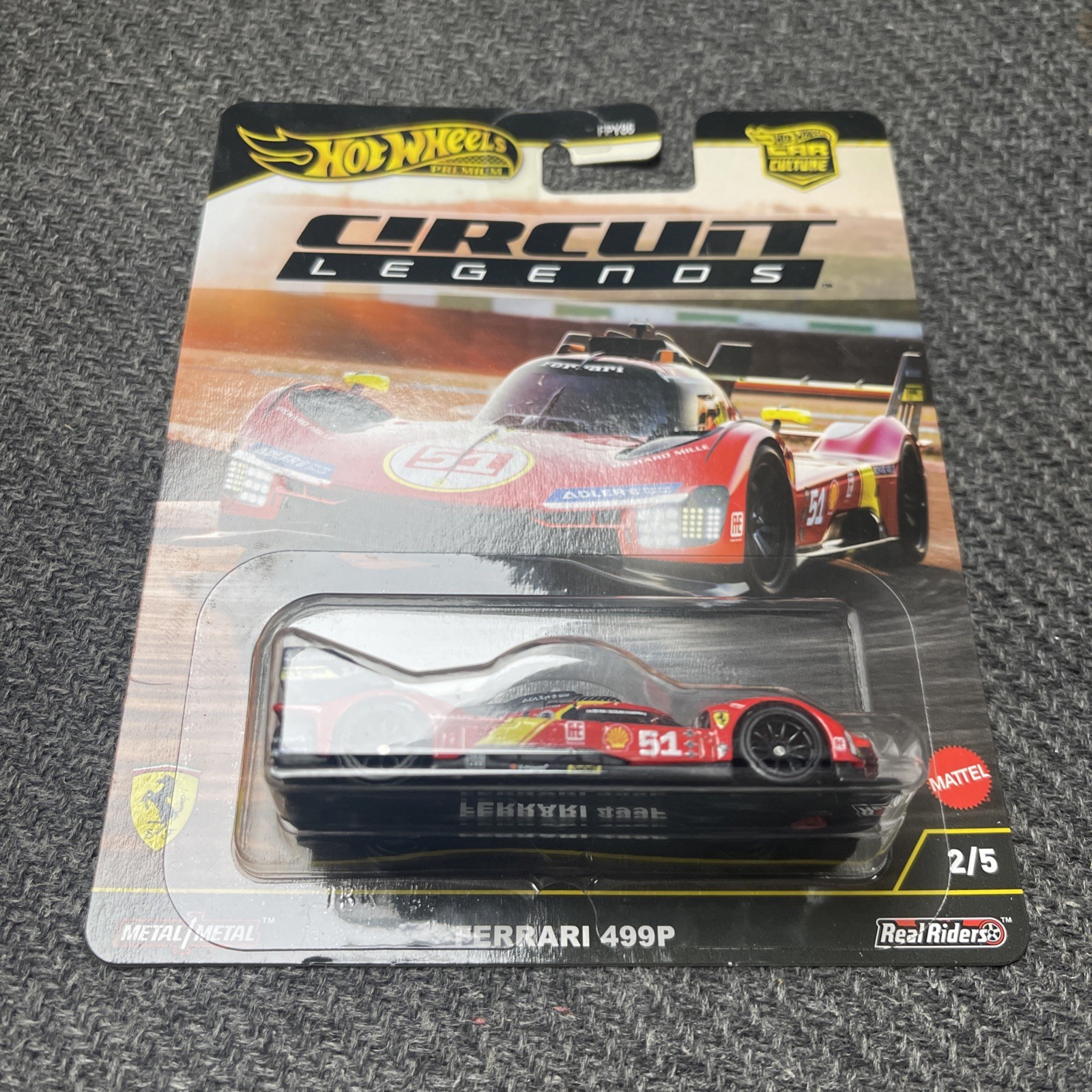 Hot Wheels Premium Ferrari 499P Circuit Legends Car Culture 2/5 Metal/Metal