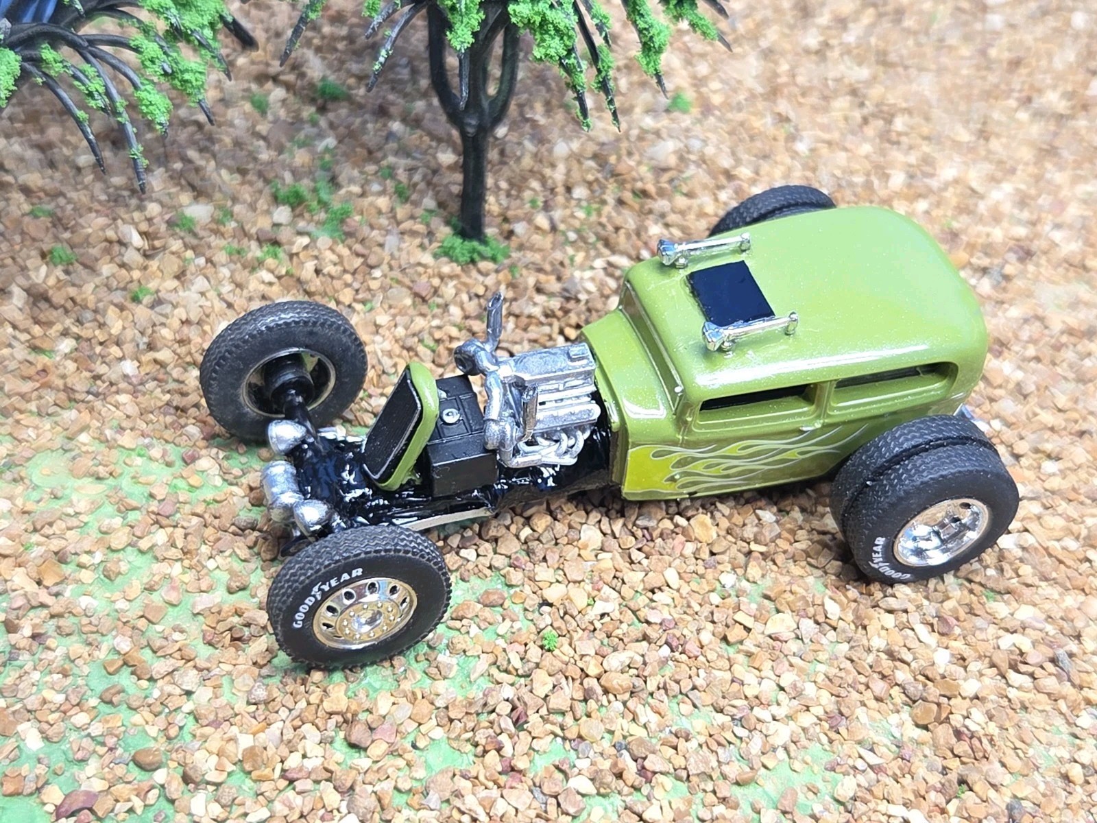 Custom 1:64 street Rat Rod lowered hot FORD chopped panel paddy wagon HotWheels