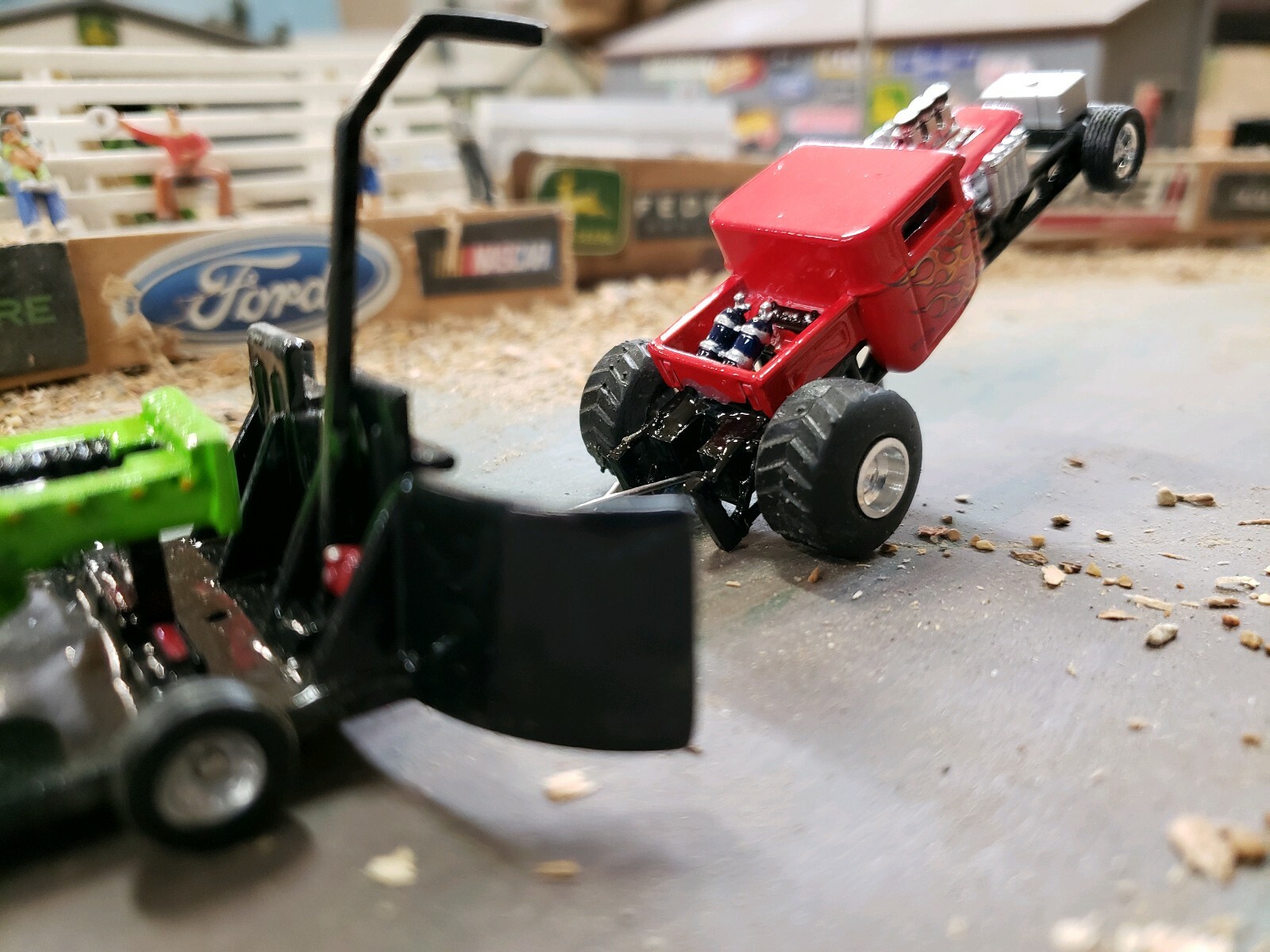 CUSTOM BUILT 1:64 GreenLight 2wd HOT ROD PULLING TRUCK ertl puller dcp specast