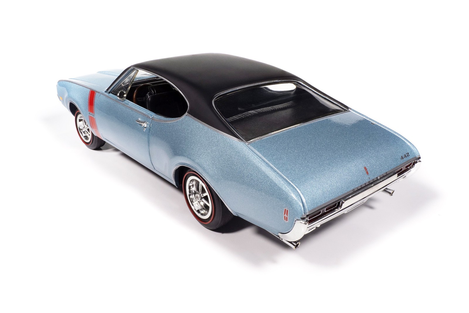 1968 OLDSMOBILE 442 W30 HOLIDAY COUPE BLUE 1/18 DIECAST CAR AUTO WORLD AMM1350