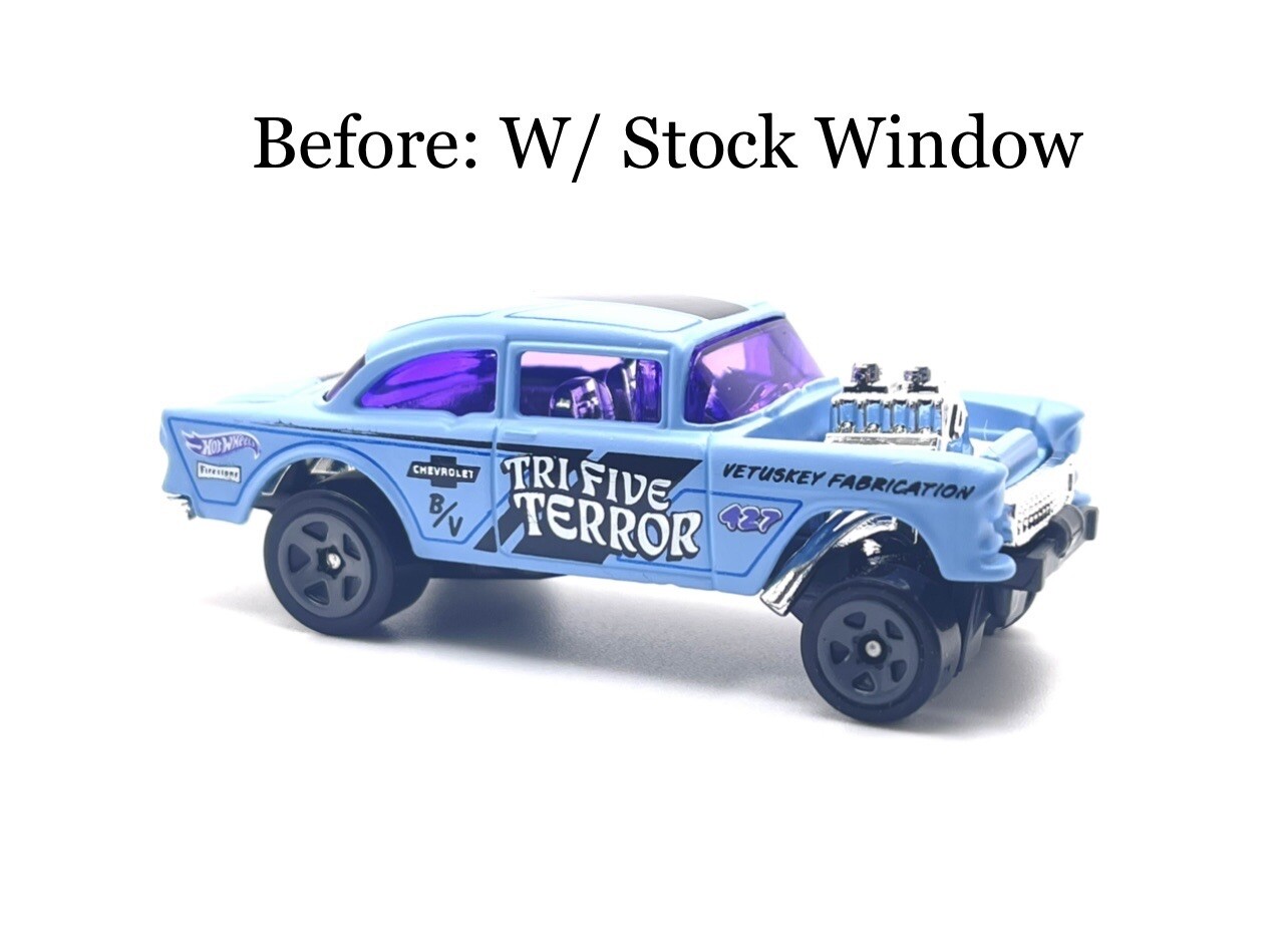 10x Clear Replacement Windows For Hot Wheels 55 Bel Air Gassers Fits 1/64 Scale