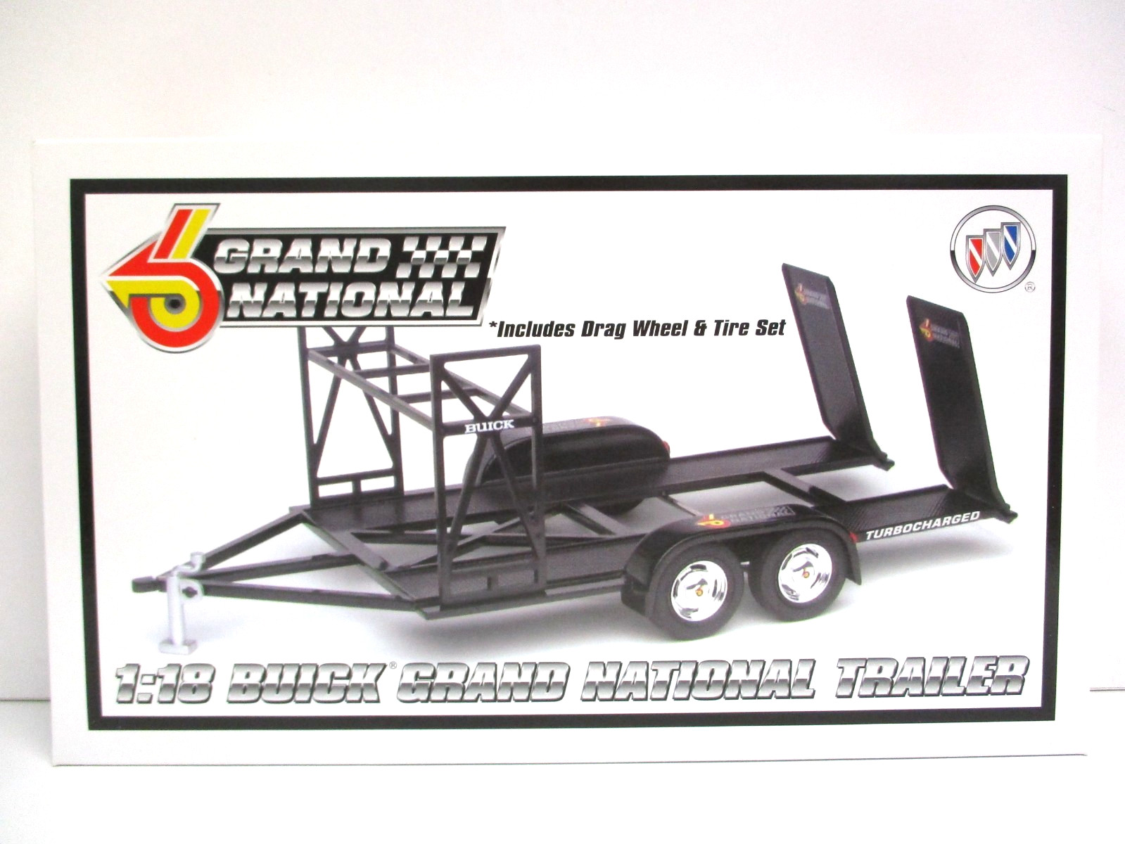 GMP – BUICK GRAND NATIONAL OPEN CAR TRAILER / DRAG WHEEL AND TIRE SET – 1/18