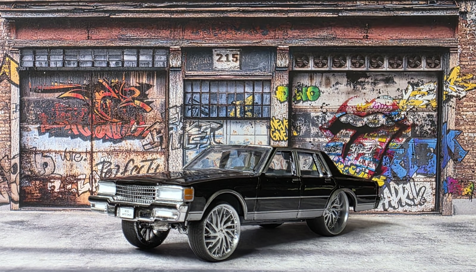 Greenlight 1988 Chevrolet Caprice 1/64 CUSTOM Box Chevy Frame/Wheels Swap On 28s