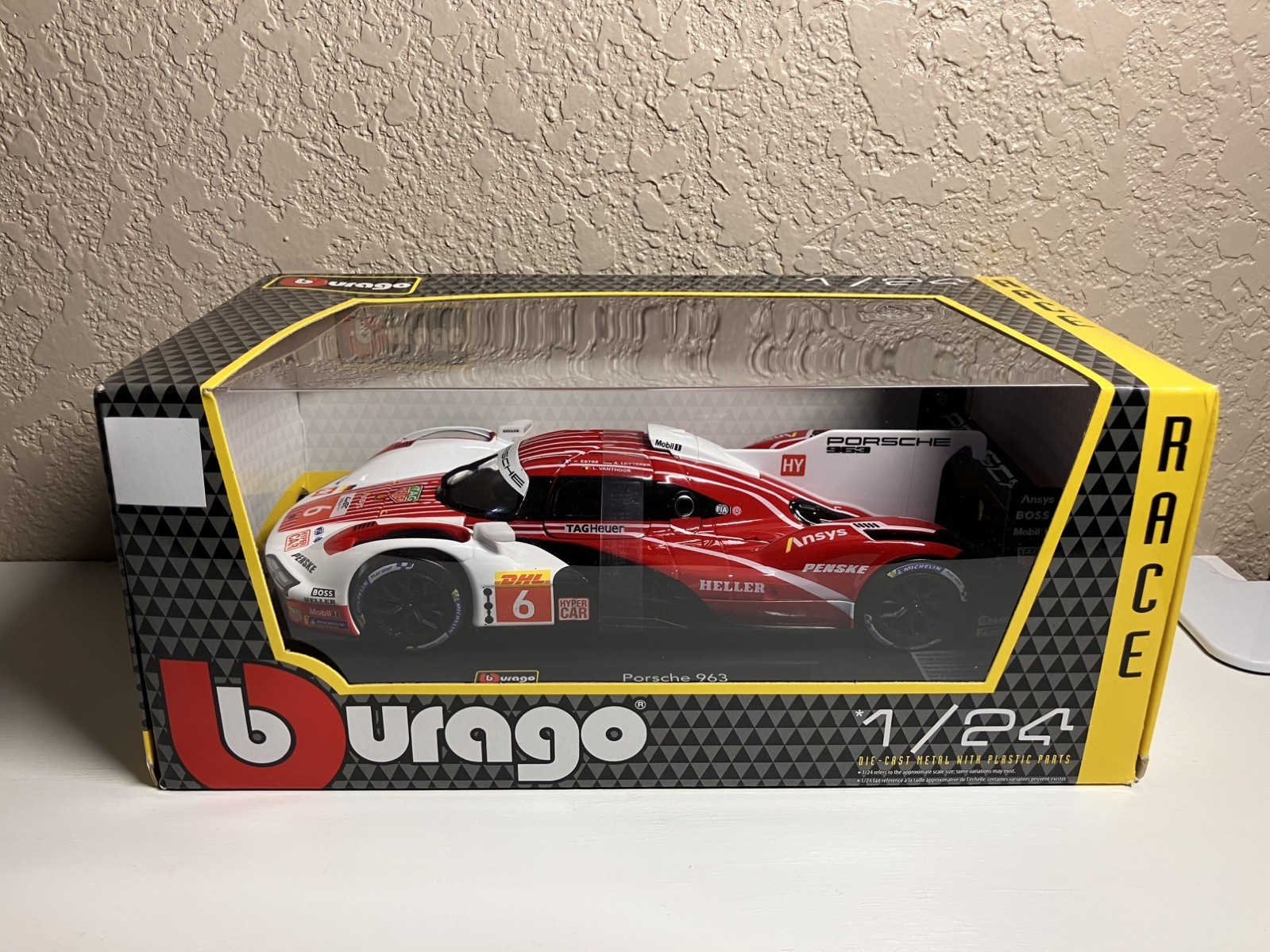BBURAGO 2024 PORSCHE 963 #6 PORSCHE PENSKE FIA WEC LE MANS 1:24 DIE CAST 28042