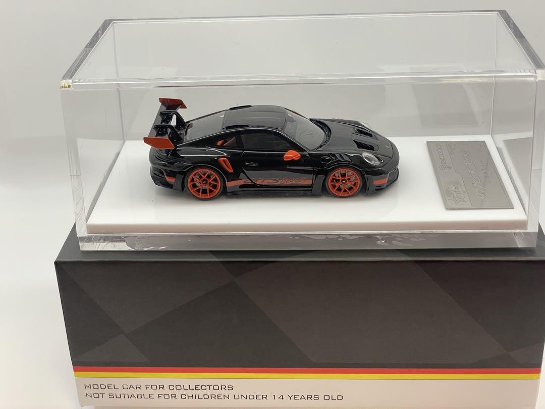 fuelme 1/64 Porsche 911 (992) GT3RS Weissach Black Orange Diecast Model