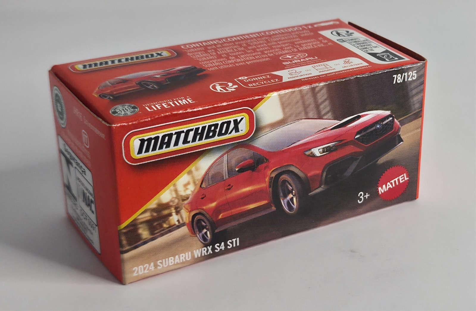 2024 Subaru WRX S4 STI 78/125 Matchbox 2026 POWER GRABS JHR16 MBX Metro red