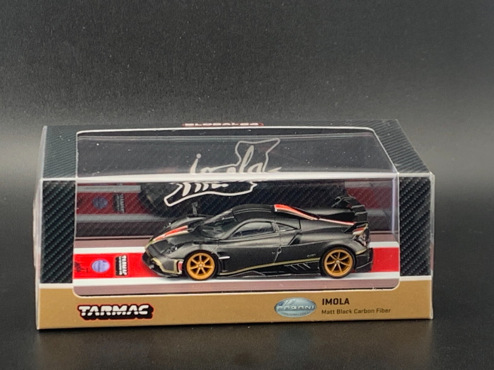 Tarmac Works Pagani Imola Limited Edition Matt Black Carbon Fiber 1/64