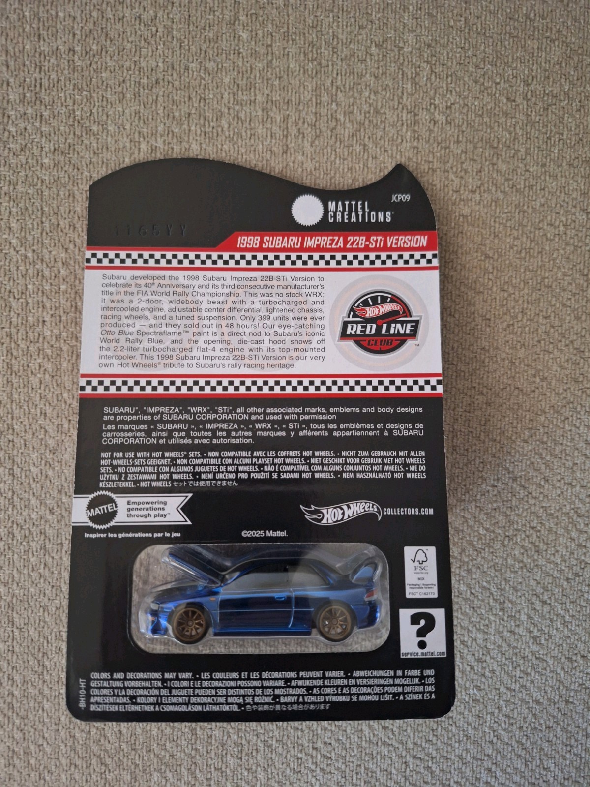 Hot Wheels RLC 1998 Subaru 22B-STI/AUDI Quattro S1 RLC Club Exclusive Sealed