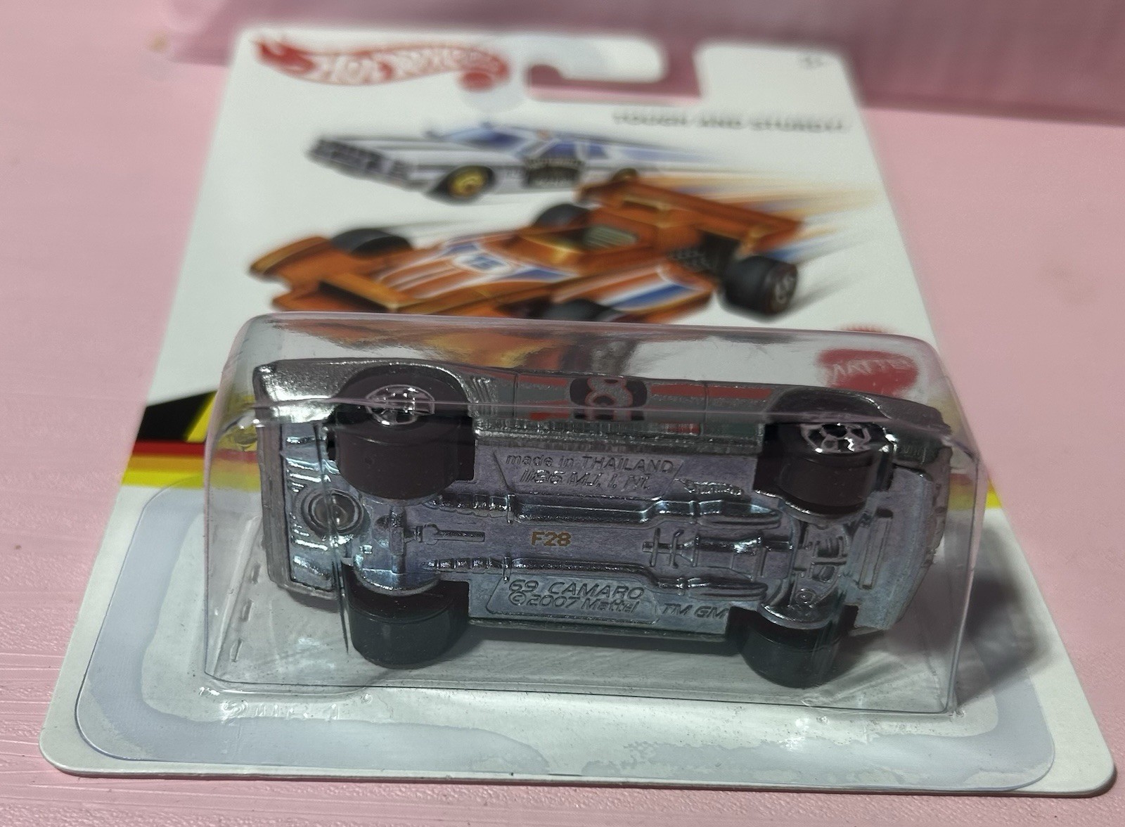 Hot Wheels Flying Customs ’69 Camaro Silver Black Retro Card HTF Sealed
