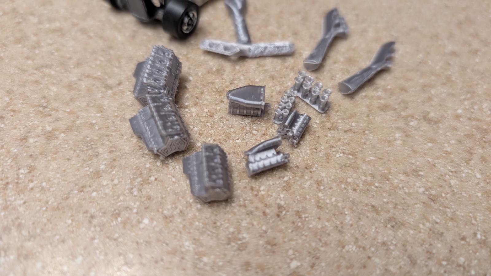 Hot 1/64 Blown Halibrand Stacks Ford Flathead V8 Lot X3 Custom Garage Wheels