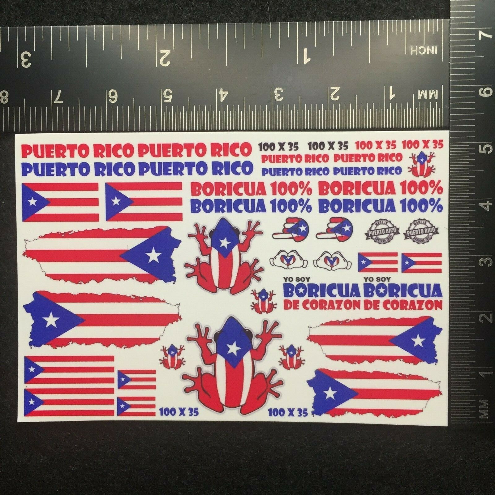 Clear 1:64 Waterslide Decal for JDM VW Silverado Puerto Rico Boricua 100%