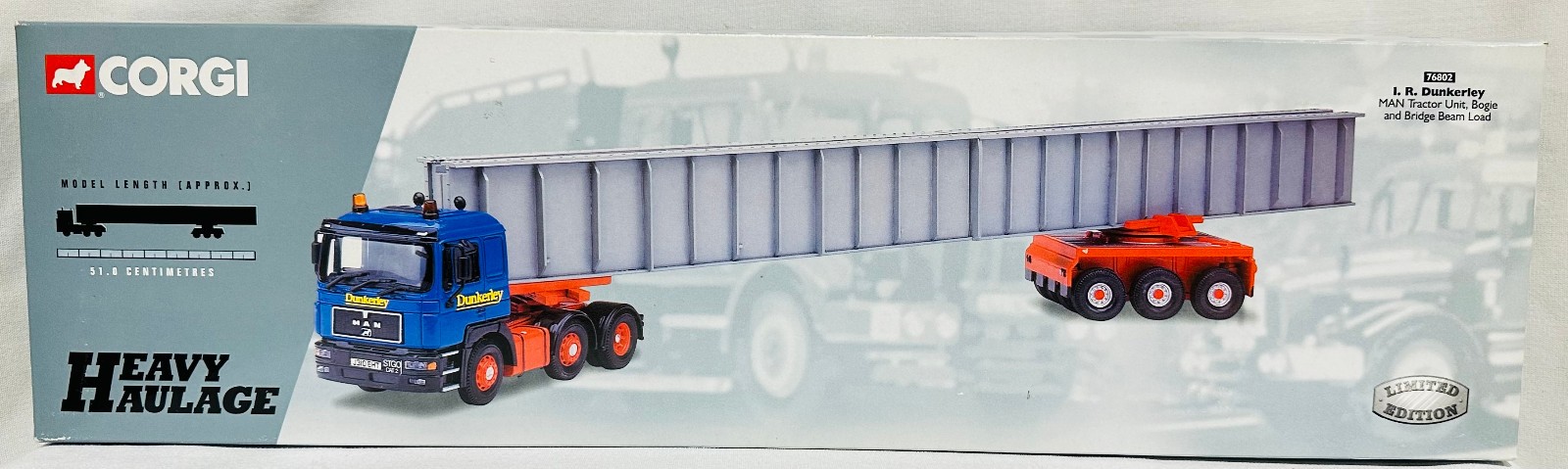 I.R. Dunkerley MAN Tractor Unit w/ Bridge Beam Load By Corgi 1/50th Scale