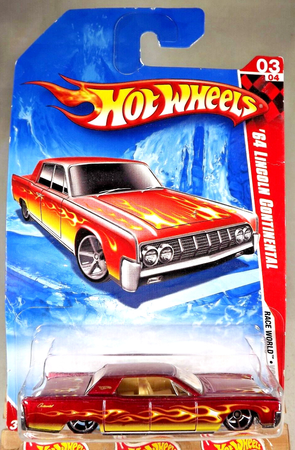 2010 Hot Wheels #211 Race World-Volcano 3/4 ’64 LINCOLN CONTINENTAL Red w/OH5 Sp