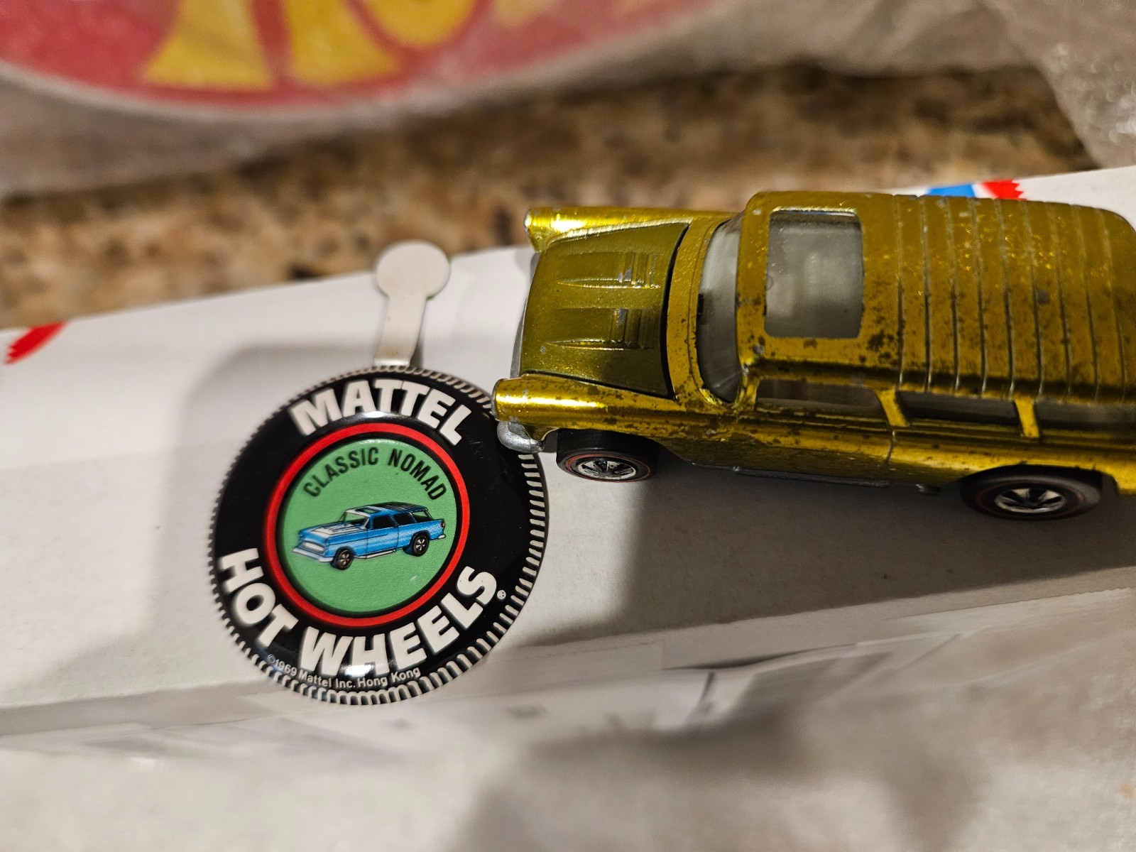 HOT WHEELS Custom Nomad Redline SpectraFlame Gold White Int EXC ORIGINAL wButton