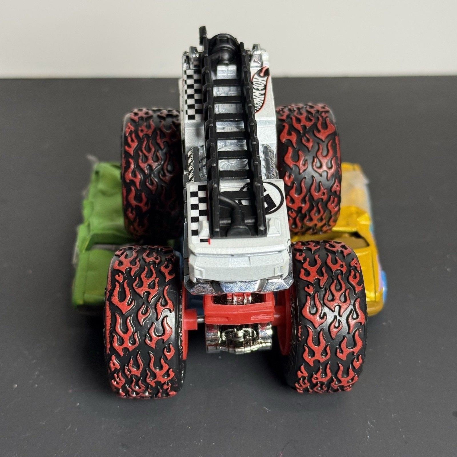2022 HOT WHEELS MONSTER TRUCKS 5 ALARM FIRE TRUCK, TWISTED TREADS #3/7, HW #45