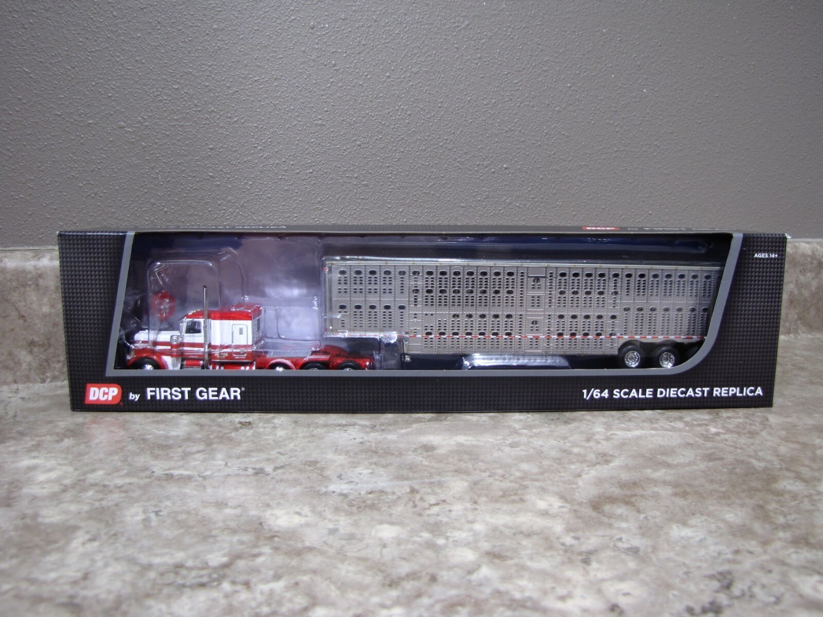 DCP 1/64 Dry Creek Red White Tri-Axle Peterbilt 389 Wilson Livestock 60-1050