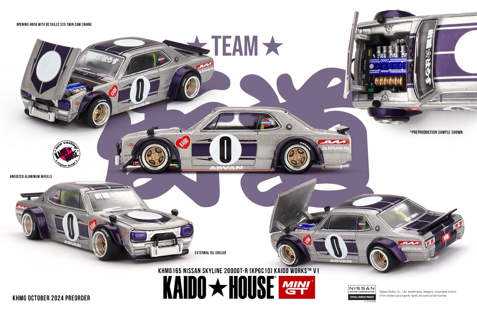 Kaido House x Mini GT 1:64 Nissan Skyline 2000GT-R (KPGC10) Kaido Works V1 #165