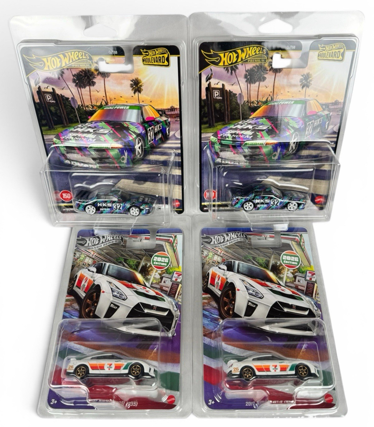 4 GTR LOT – Hot Wheels Boulevard #150 Nissan Skyline R32 Pandem + 7 Eleven R35