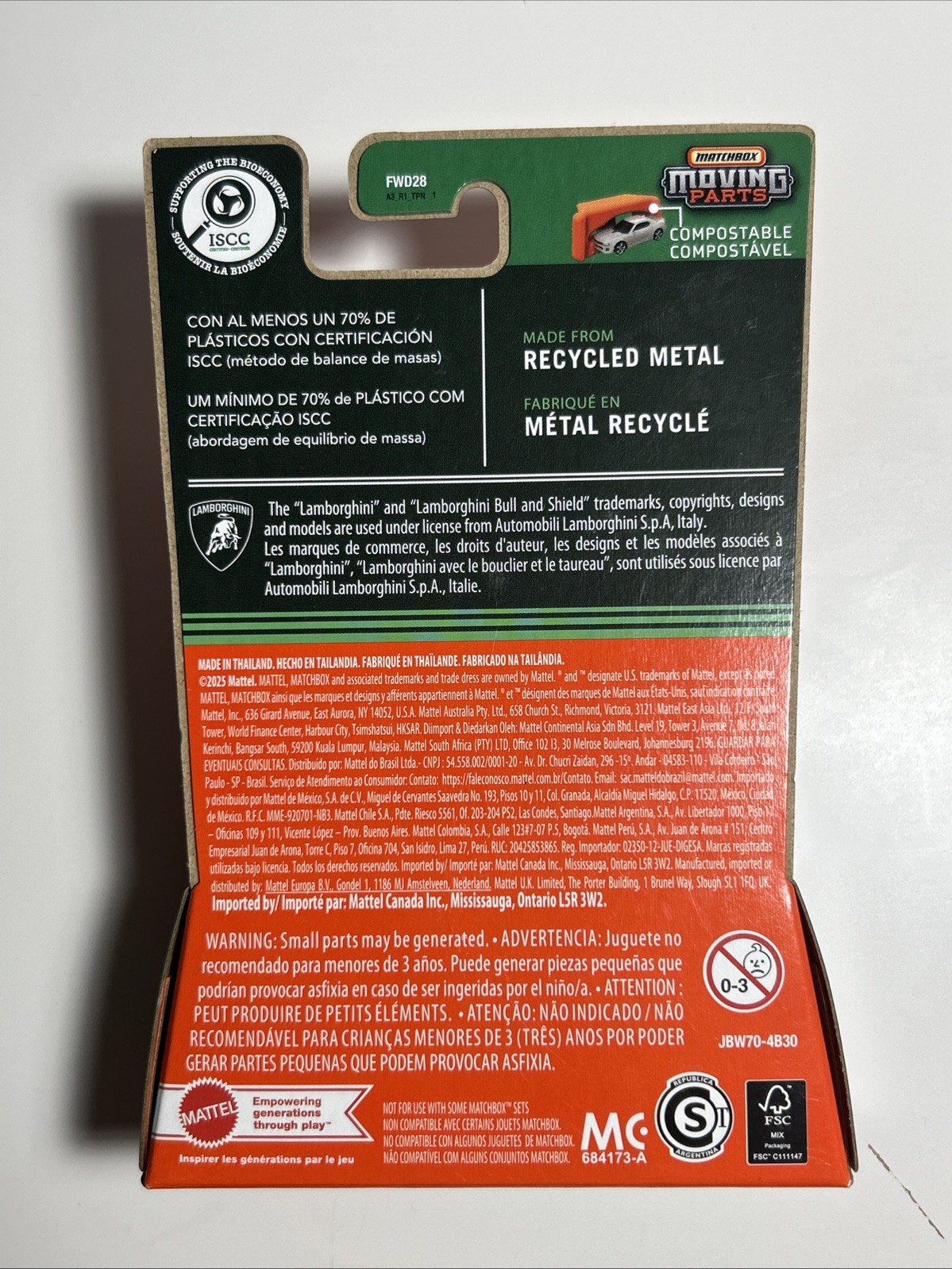 Matchbox Moving Parts Lamborghini Huracan Sterrato MATTEL