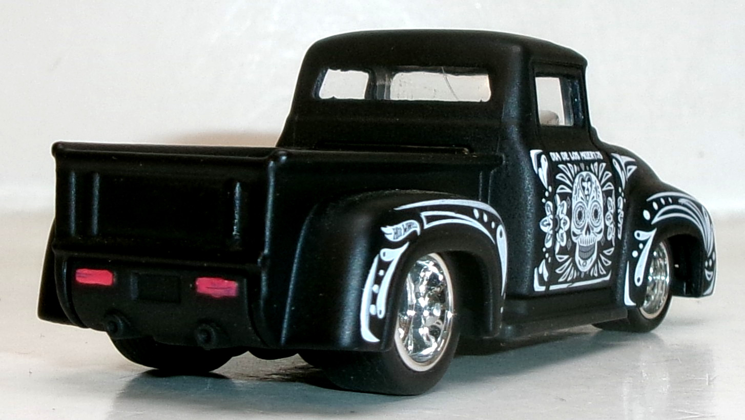 LOOSE 2025 HOT WHEELS 1:64 BLACK CUSTOM ’56 FORD PICKUP WHEEL SWAP REAL RIDERS