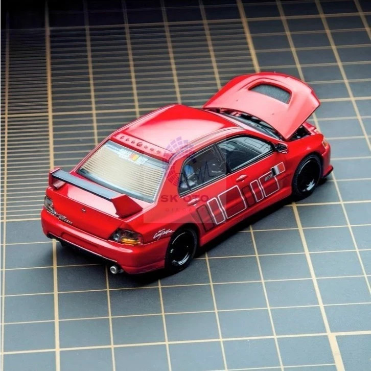 **RARE** Y.E.S. Model x Peako 1:64 Mitsubishi Lancer Evolution 9 Ralliart Red