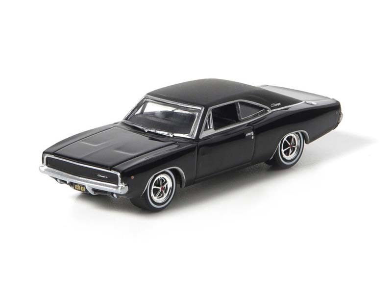 1968 Dodge Charger R/T – Black Diecast 1:64 Scale Model – Greenlight 44724