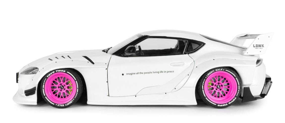 SOLIDO,TOYOTA GR Supra Liberty Walk Body Kit 2025 White and Pink, 1/18, SOL18…